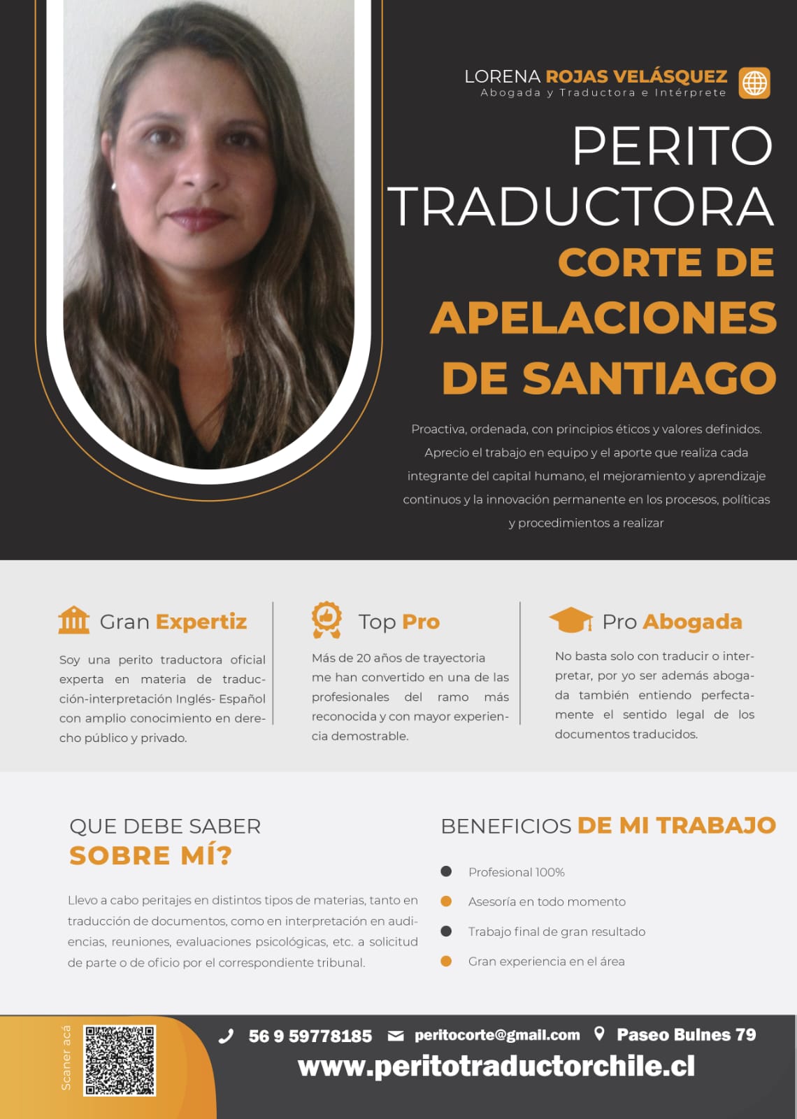Retrato profesional de Lorena Rojas Velásquez